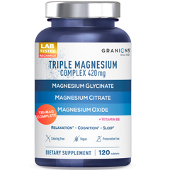 Triple Magnesium Complex – 420mg Citrate, Glycinate and Oxide plus B6 – 120 Tablets
