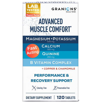 Granions Advanced Muscle Comfort supplement box on a white background