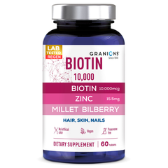 Biotin Complex – 10,000mcg Biotin, Zinc, Selenium, Aminos & Extracts – 60 Tablets