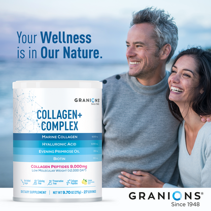 Marine Collagen Powder – 9g Hydrolyzed Collagen, Biotin, Hyaluronic Acid, Vitamin C & Antioxidants – Lemon 9.7oz