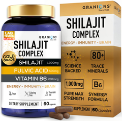 Shilajit Complex – Energy, Vitality & Brain Support with Fulvic Acid + Vitamin B6