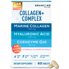 Collagen Complex – 750mg Marine Collagen, Hyaluronic Acid, CoQ10 & Minerals – 60 Tablets